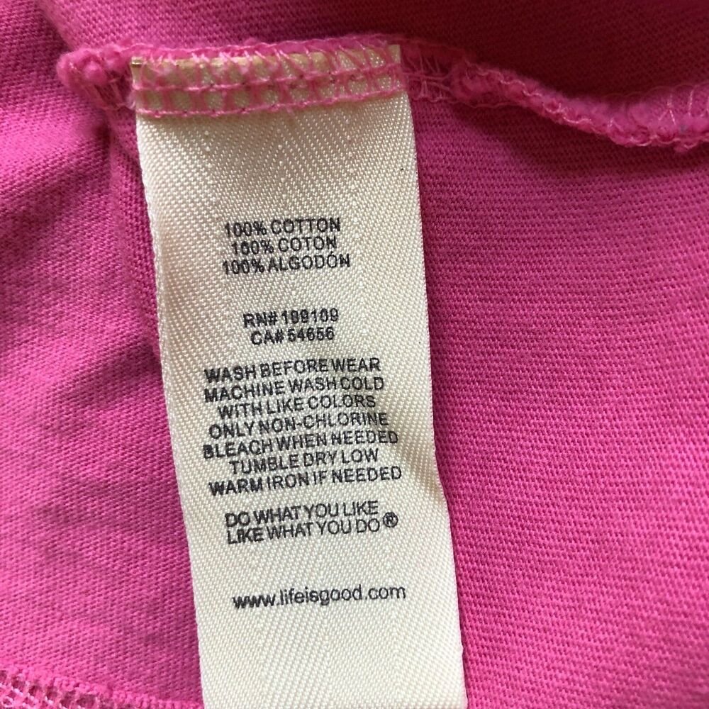 Life Is Good Medium Flip Out Women's Pink Beach T-Shirt Tee Flip Flops Y2K - Picture 8 of 8